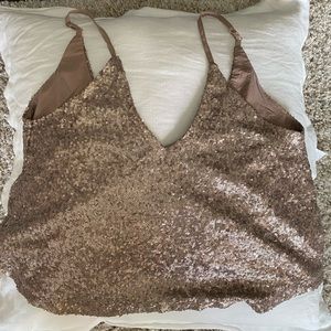Gold sequin party top